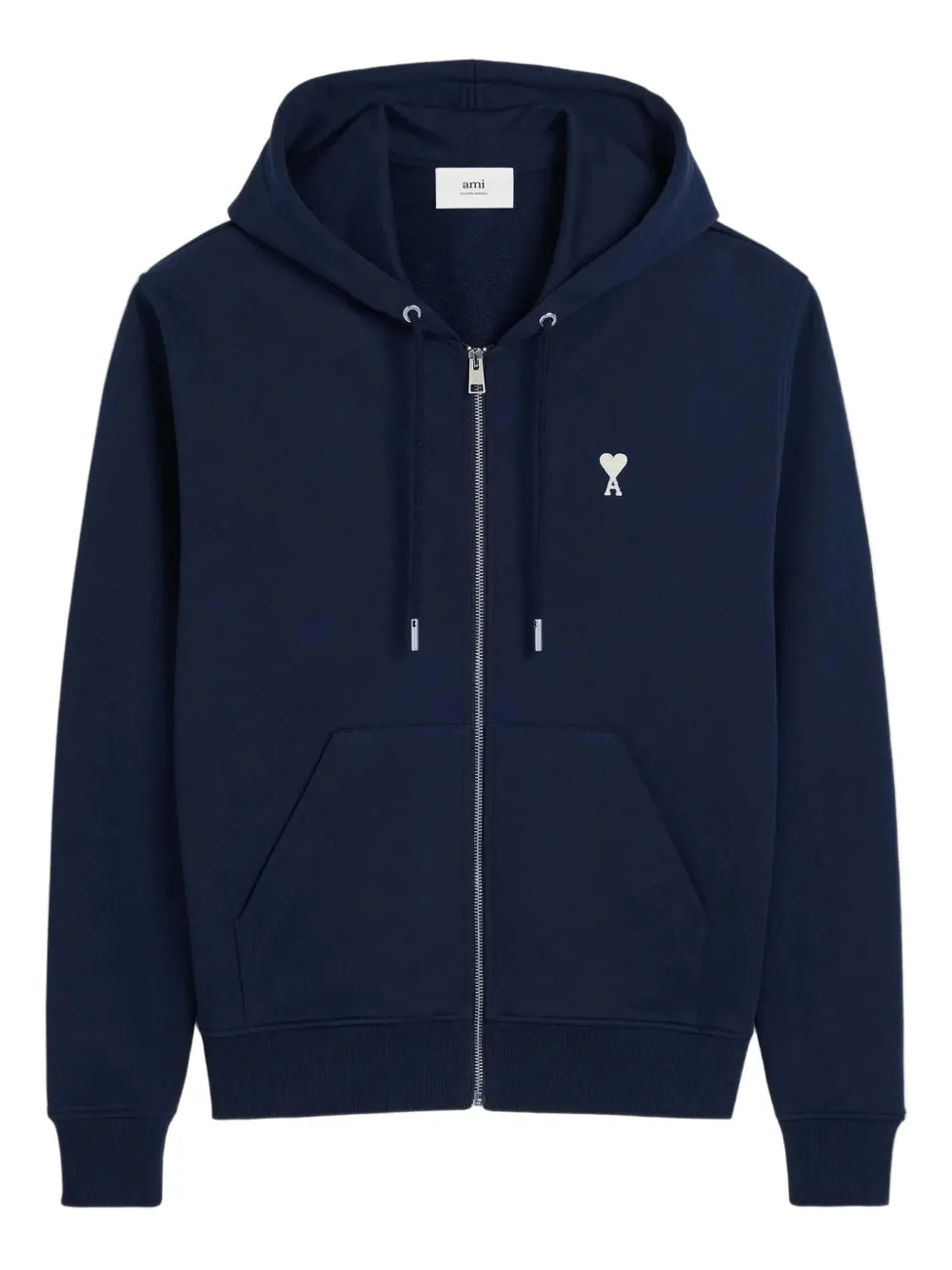 AMI Paris Kapuzenjacke mit Logo-Stickerei - Blau