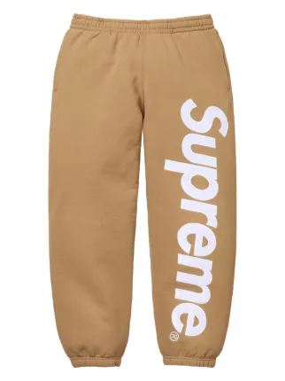 Supreme satin-appliqué Track Pants | Brown | FARFETCH