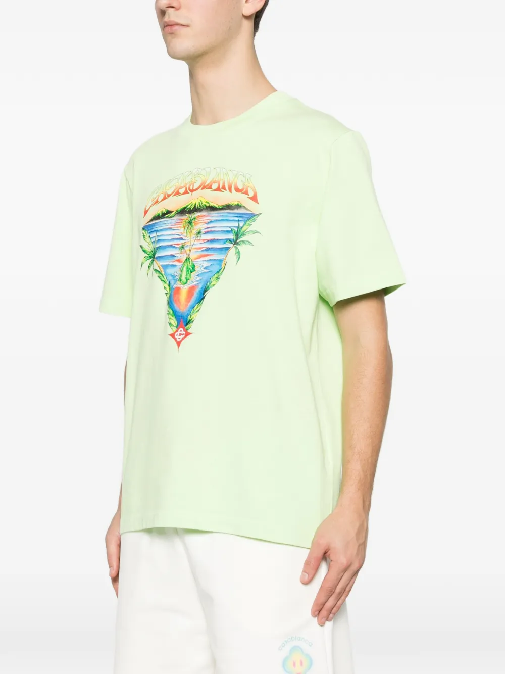 Casablanca T-shirt met grafische print Groen