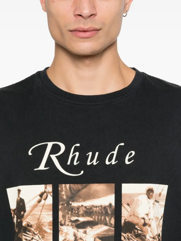 RHUDE graphic-print T-shirt | Black | FARFETCH