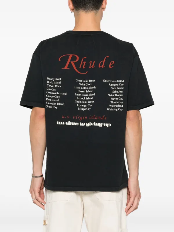 RHUDE graphic-print T-shirt | Black | FARFETCH