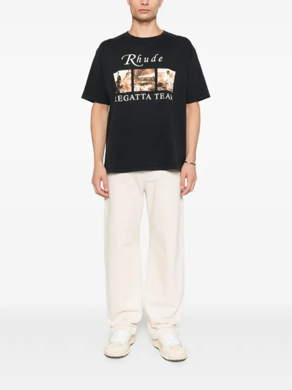 RHUDE graphic-print T-shirt | Black | FARFETCH