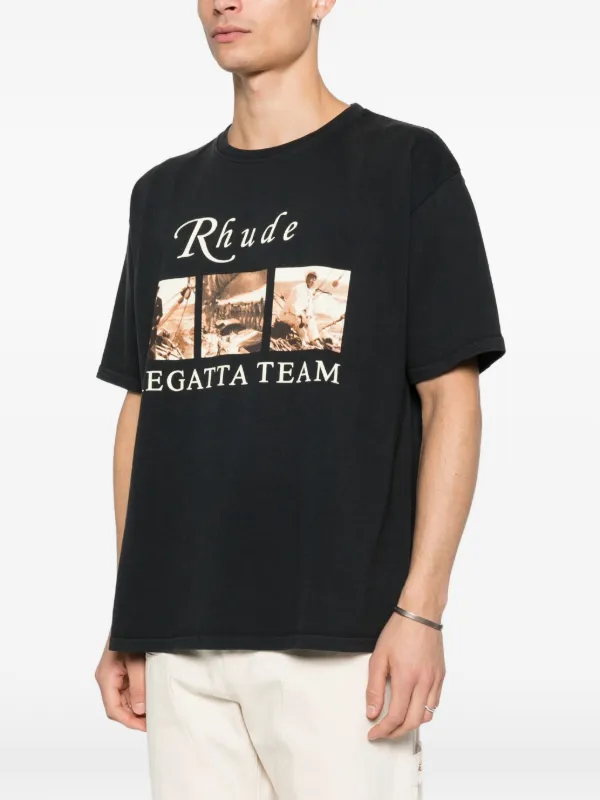 RHUDE tシャツ RHUDE graphic-print T-shirt | Black | FARFETCH