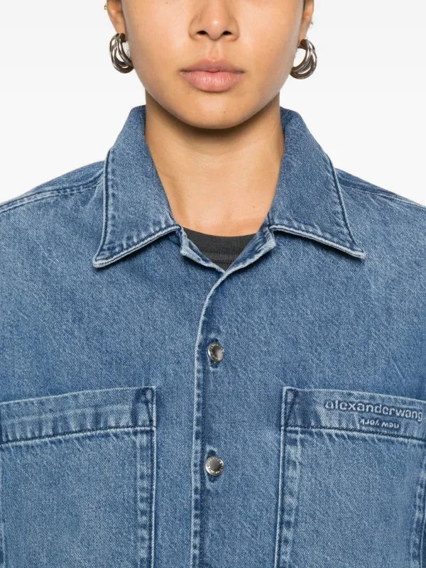 Alexander Wang クロップド デニムシャツ | ブルー | FARFETCH JP