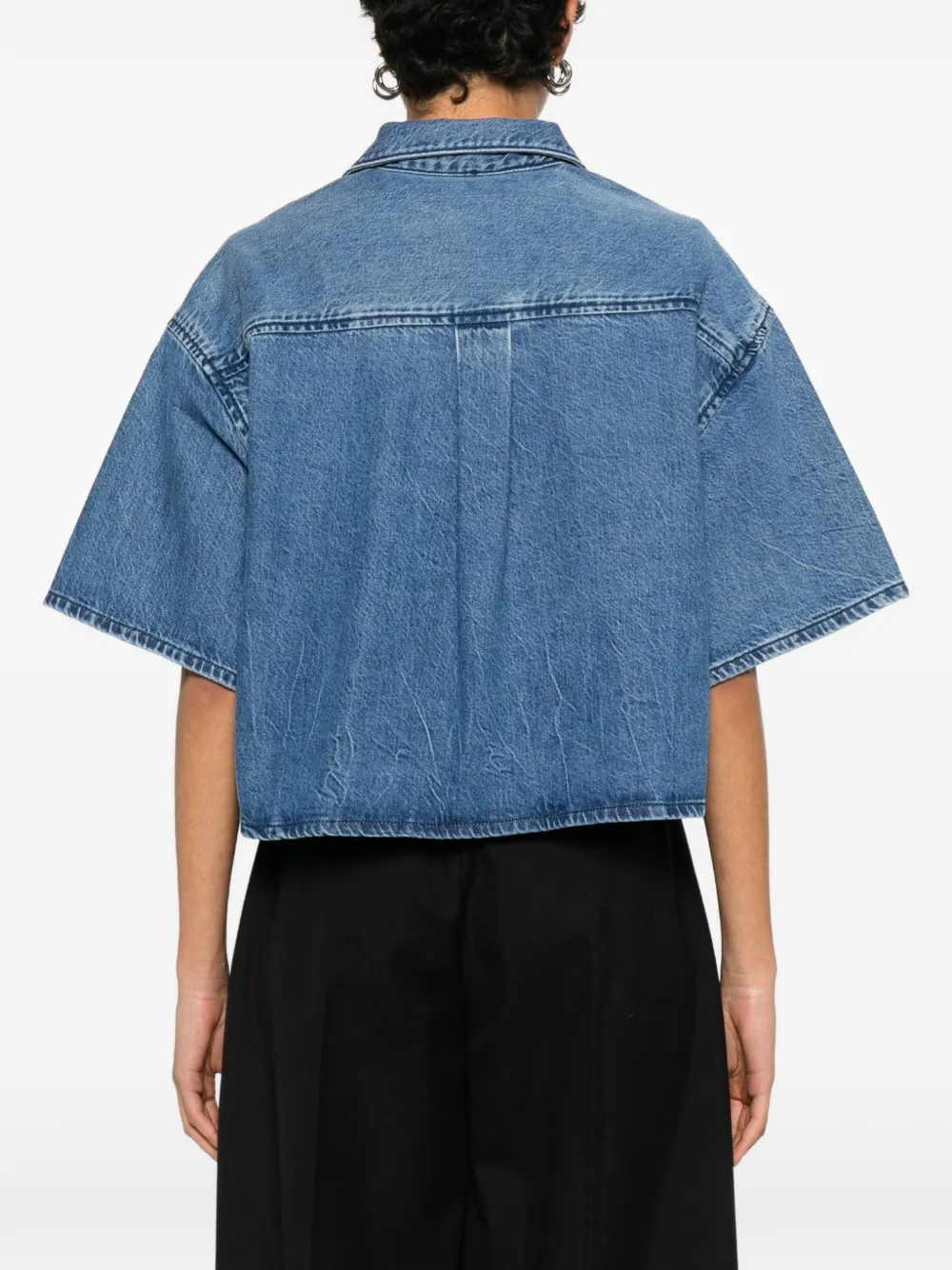 Alexander Wang Cropped spijkerblouse Blauw