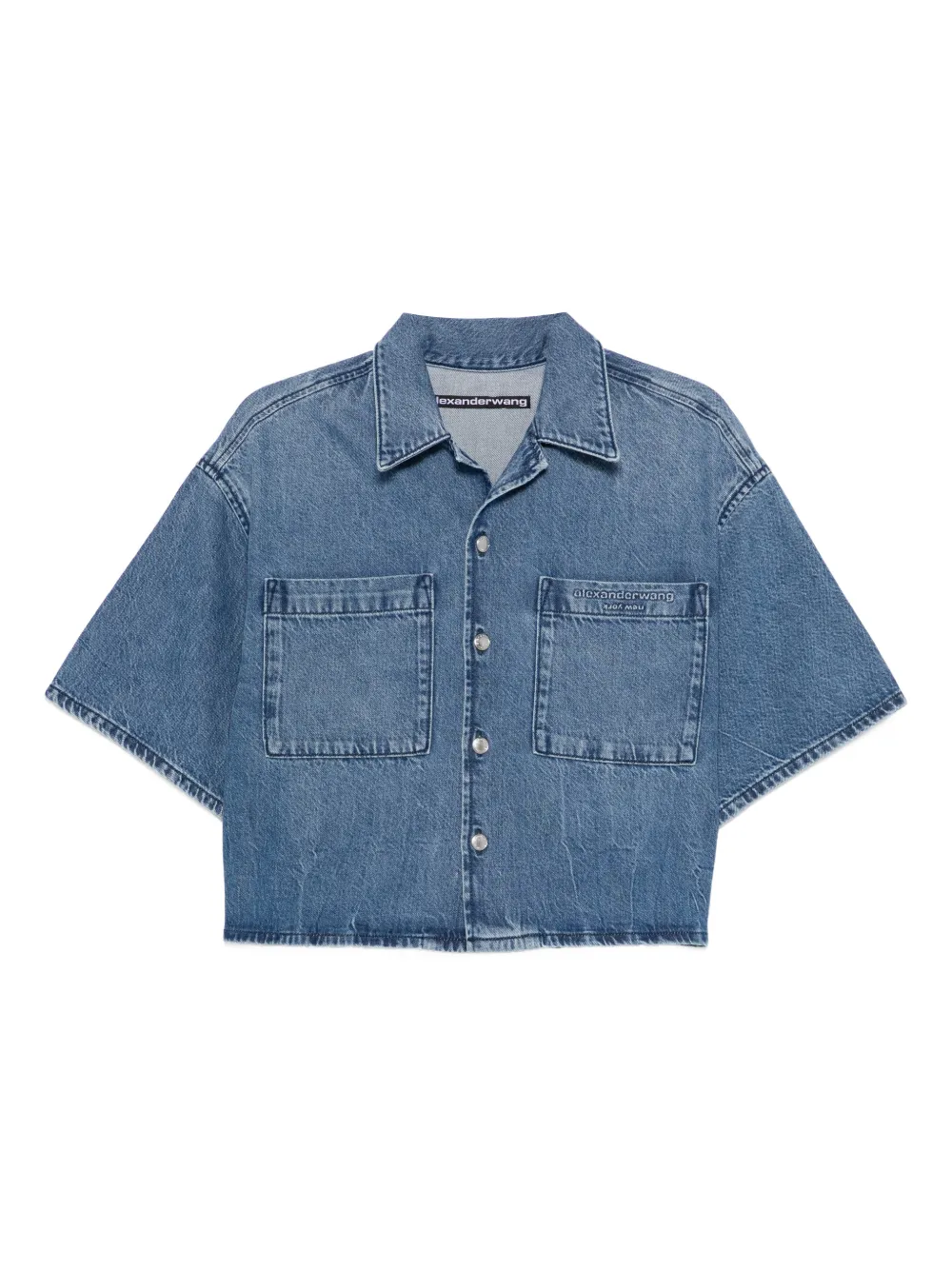 Alexander Wang cropped denim shirt - Blau