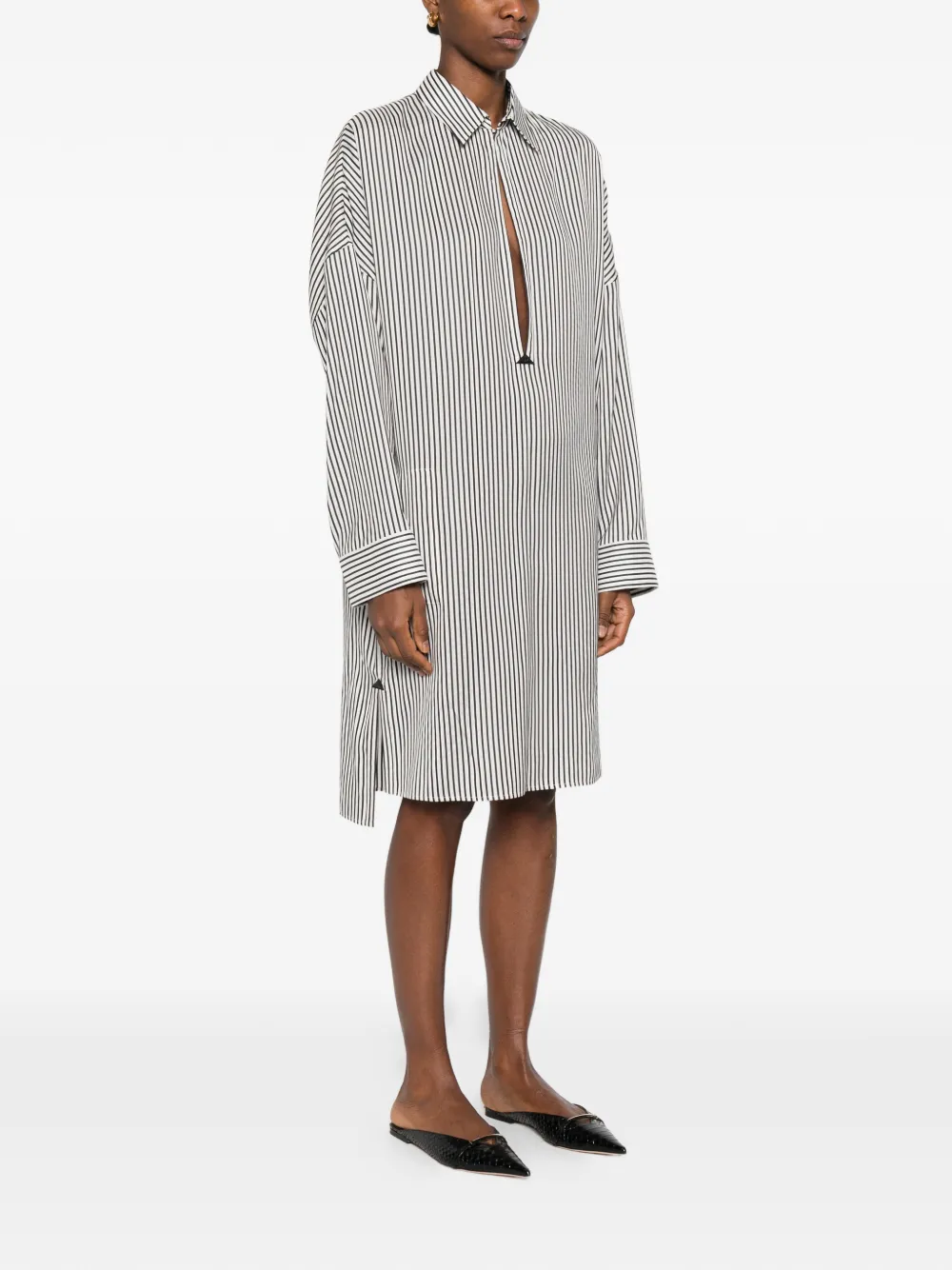 TOM FORD Gestreepte midi-jurk Wit