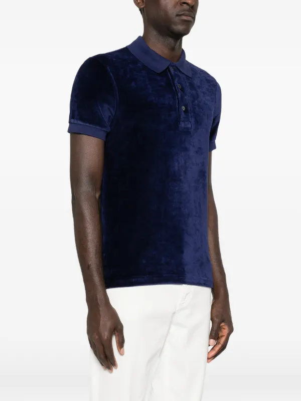 TOM FORD パイル ポロシャツ TOM FORD ショートスリーブ ポロシャツ | ブルー | FARFETCH JP