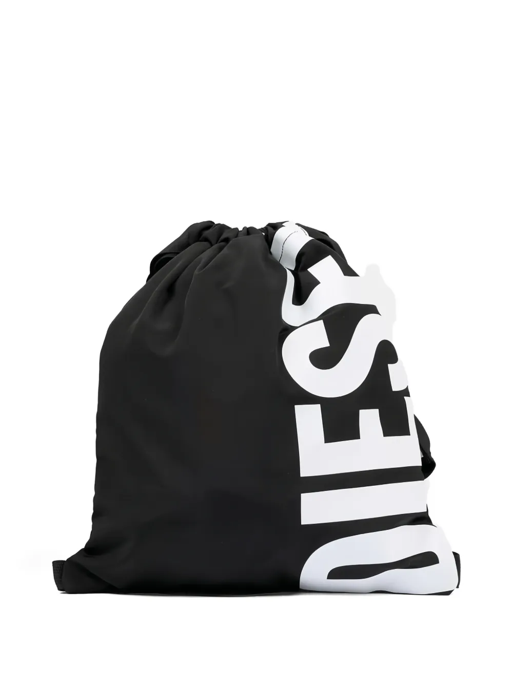 Diesel Kids drawstring logo-detail backpack - Schwarz