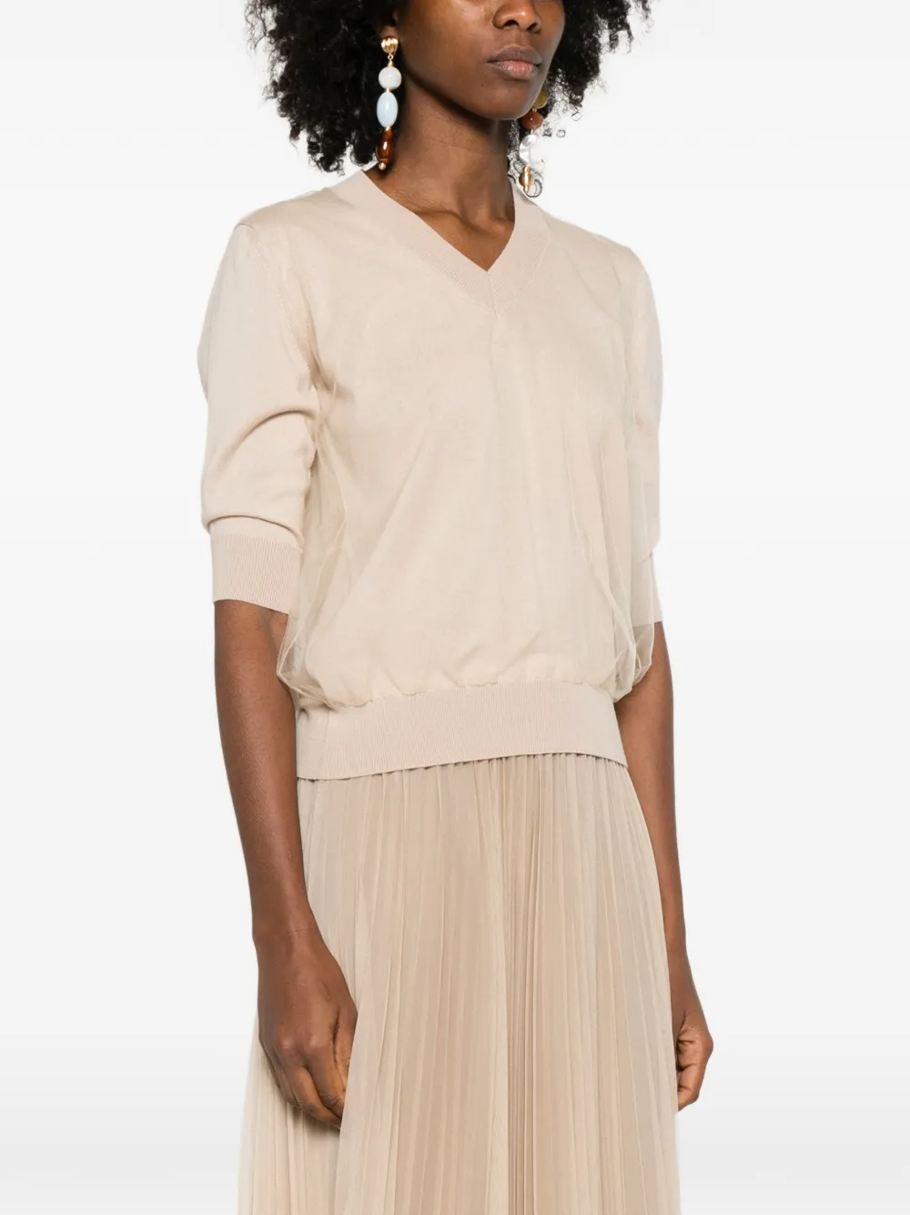 Fabiana Filippi Trui met V-hals Beige