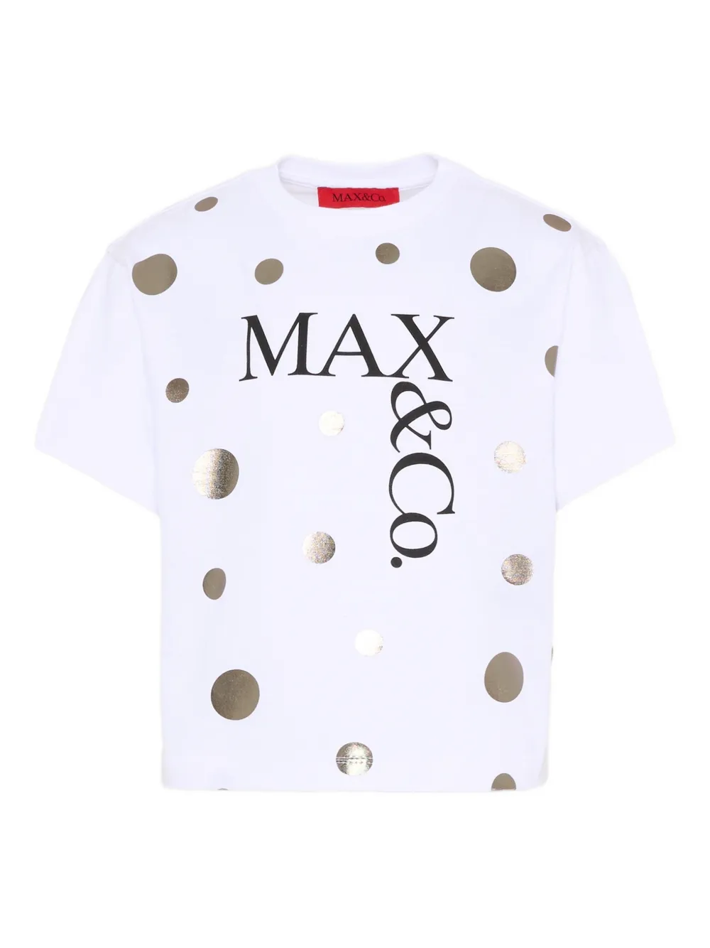 MAX&Co. Kids polka-dot short-sleeve T-shirt - Bianco