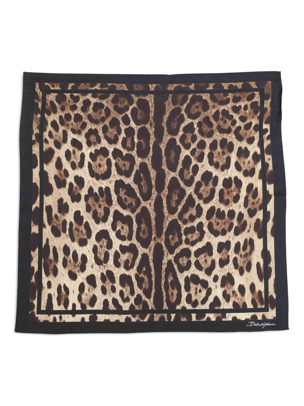 Dolce & Gabbana logo leopard-print scarf - Bruin