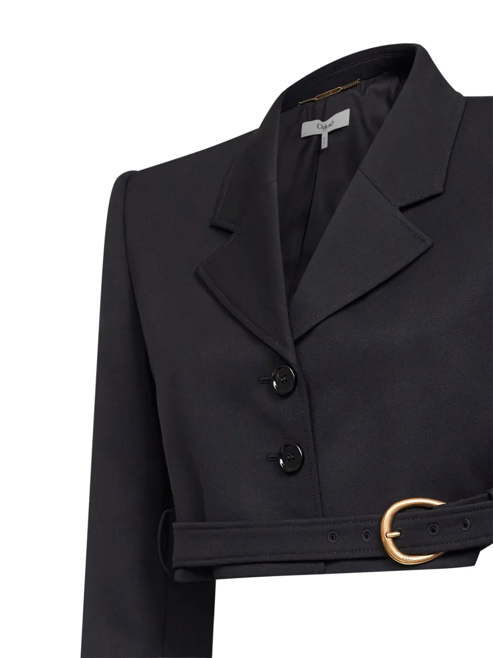  Chloé Lapel Belt Jacket - Black 