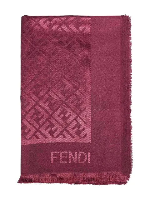 FENDI jacquard fringed scarf