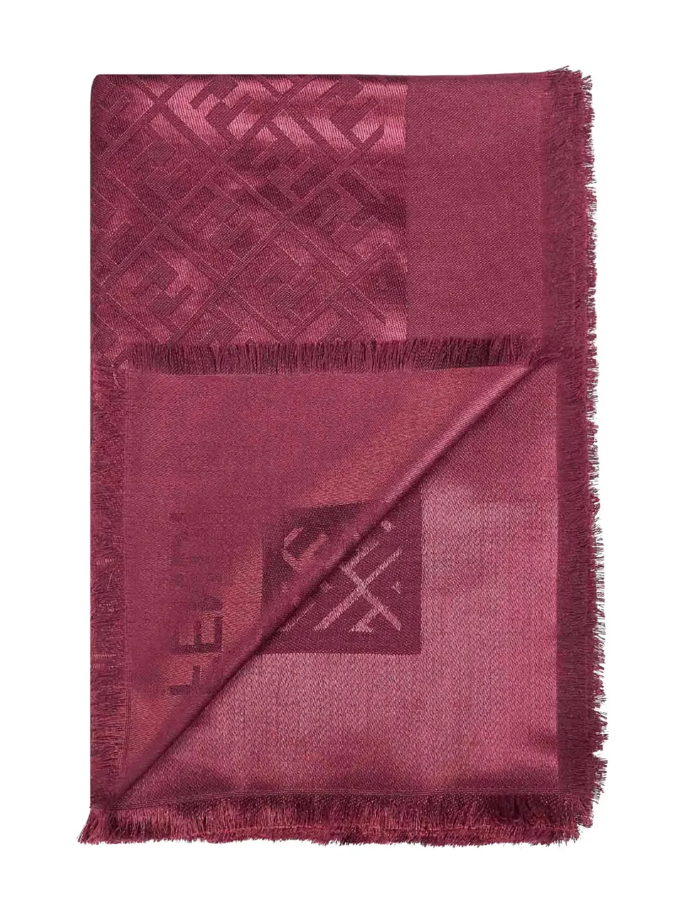 FENDI jacquard fringed scarf - Rood