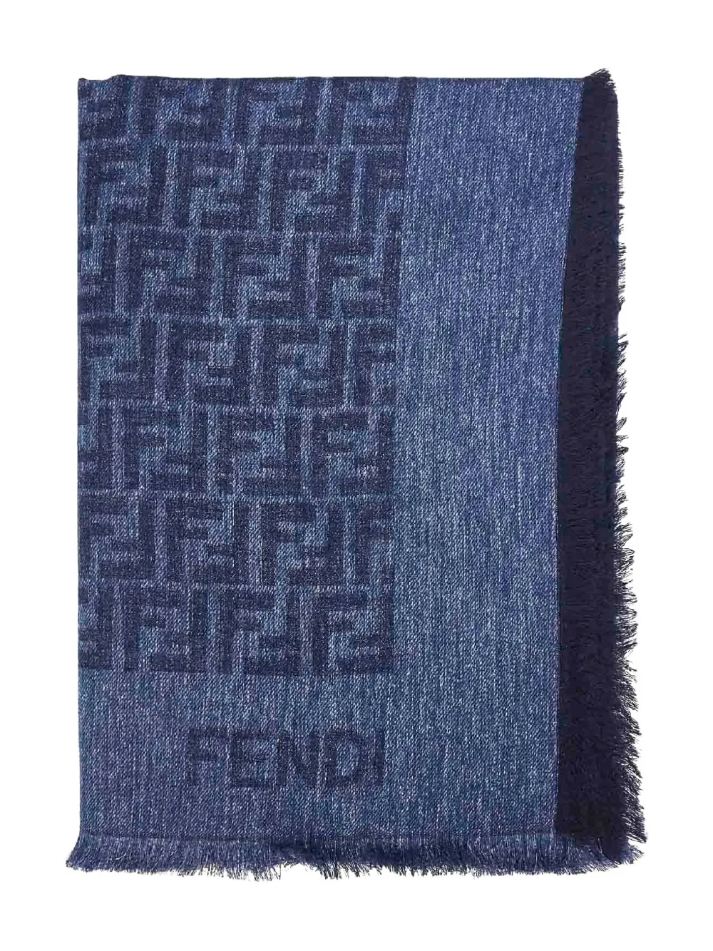 FENDI FF fringed scarf | Blue | Image 1