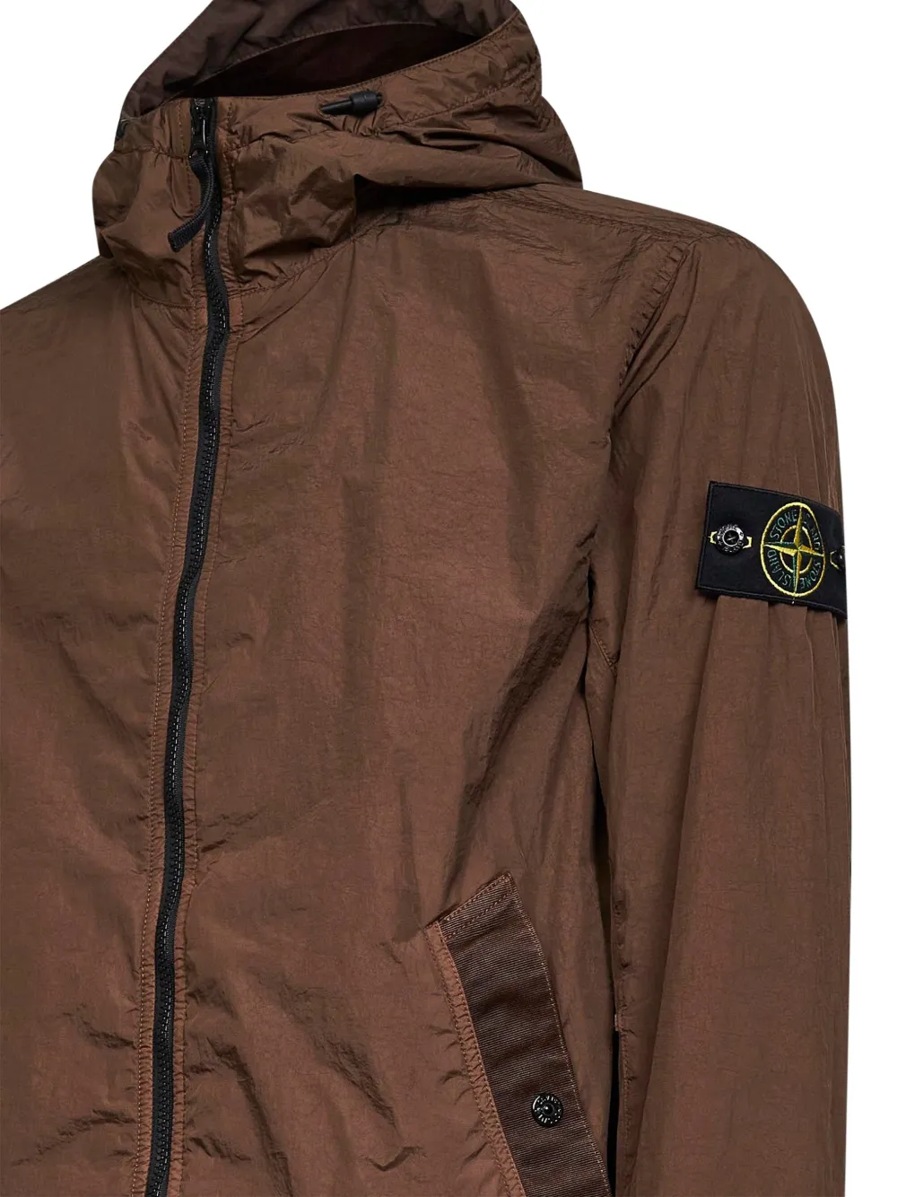  Stone Island Hooded Zip Jacket - Brown 
