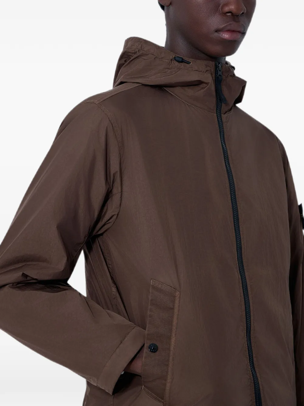 Stone Island Jack met capuchon en rits Bruin