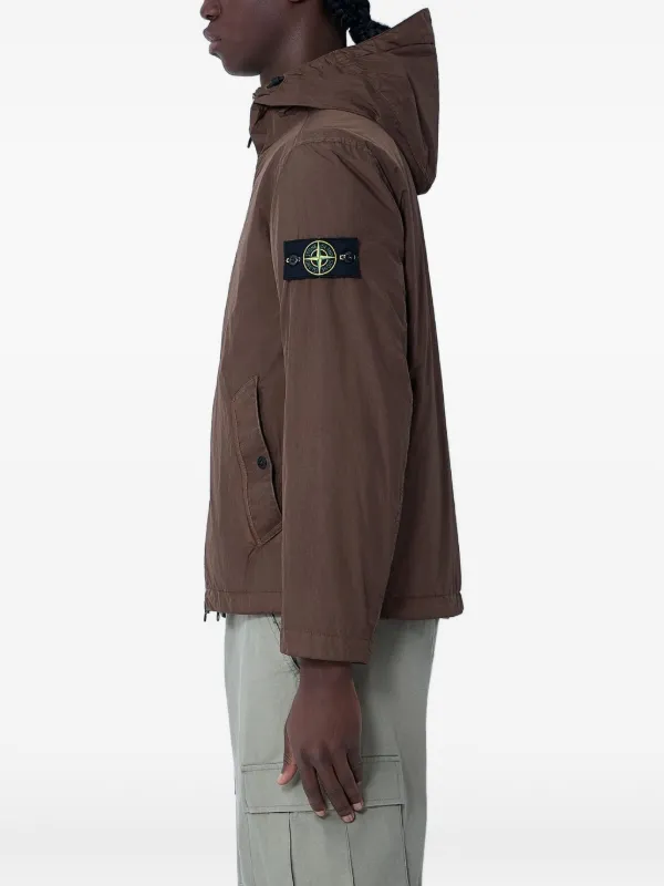 Stone Island Hooded zip-up Jacket | Brown | FARFETCH