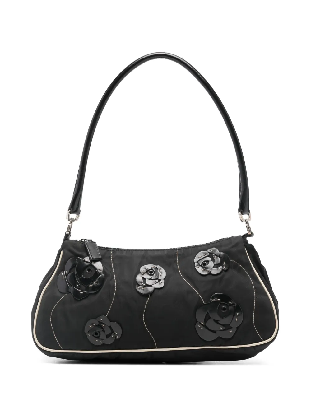 Prada Pre-Owned Borsa tote con dettaglio a fiori anni 2000 - Nero