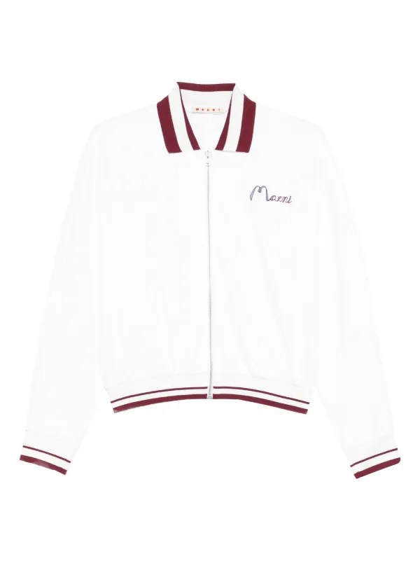 Marni Embroidered Sweater in White