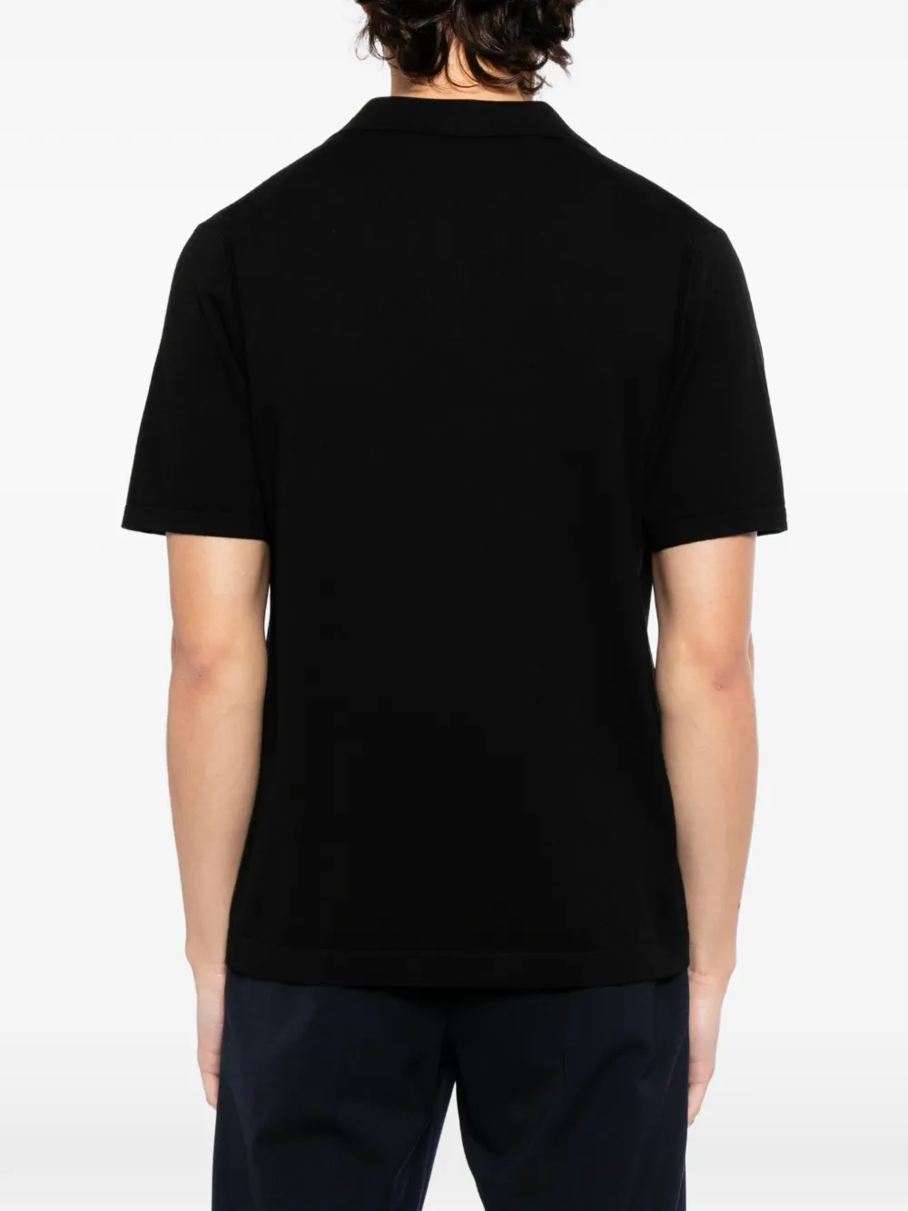 N.Peal T-shirt met polokraag Zwart