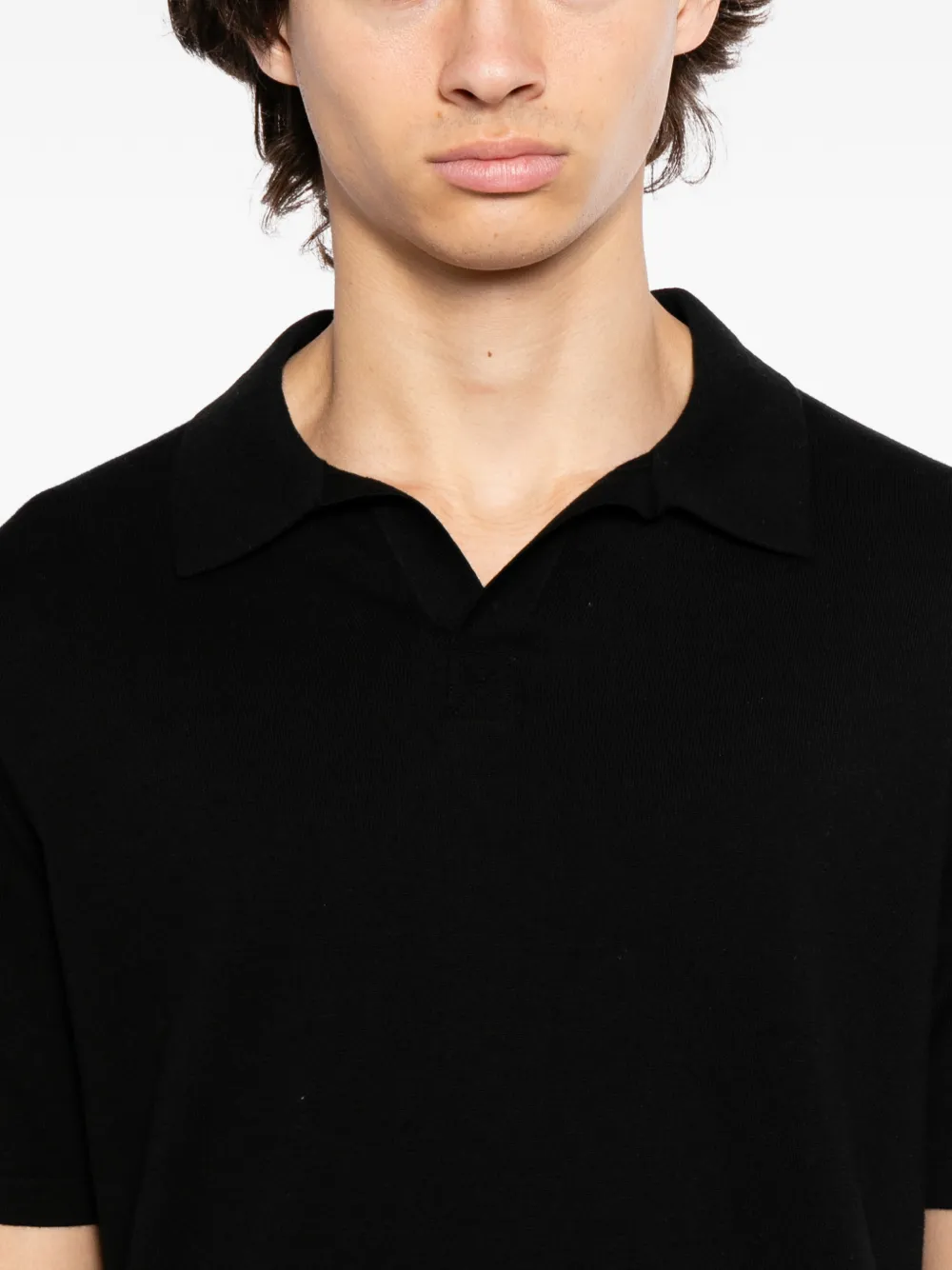 N.Peal T-shirt met polokraag Zwart