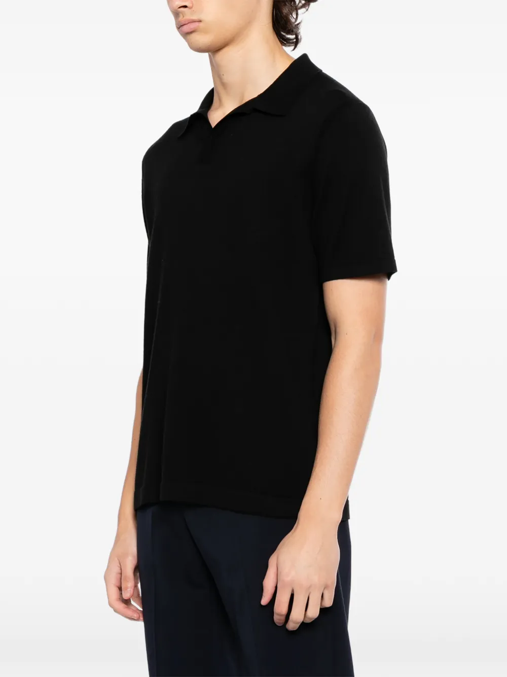 N.Peal T-shirt met polokraag Zwart