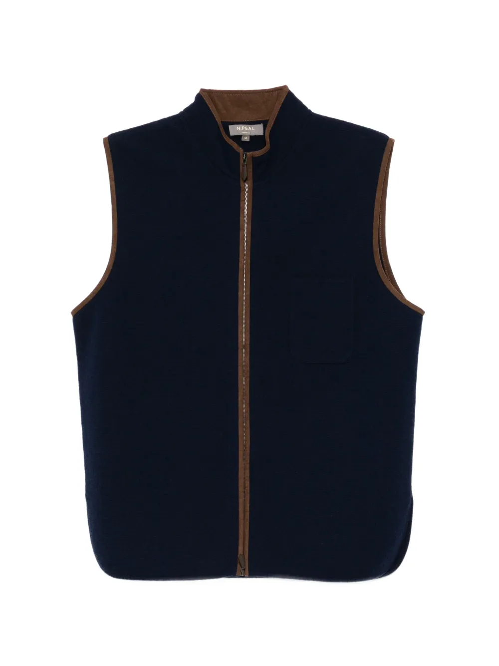 N.Peal Gilet Shaftsbury con zip - Blu