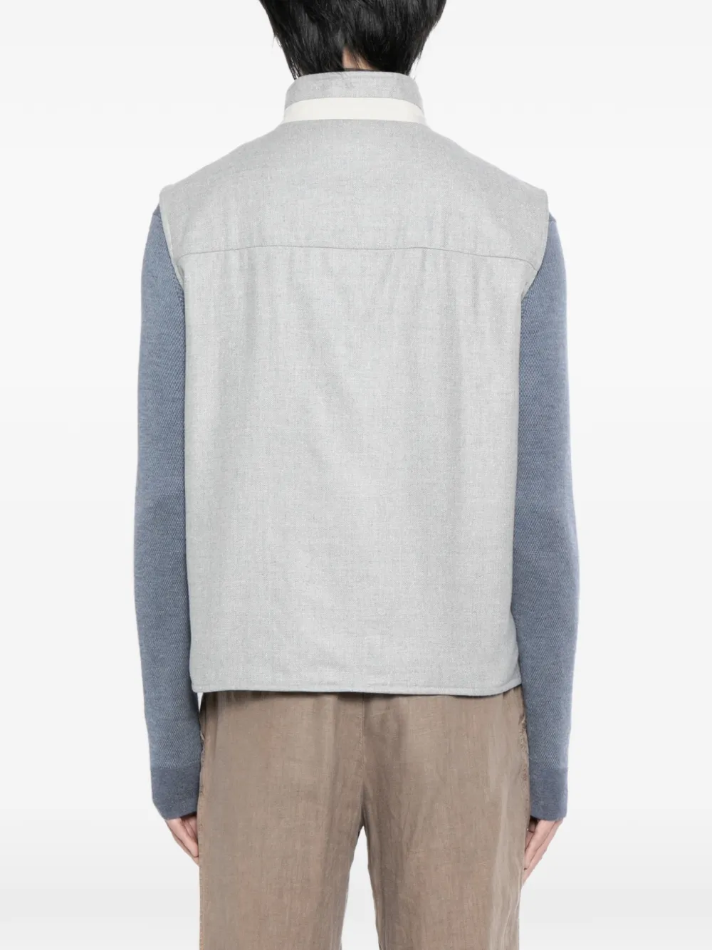 N.Peal Omkeerbaar gilet met rits Grijs