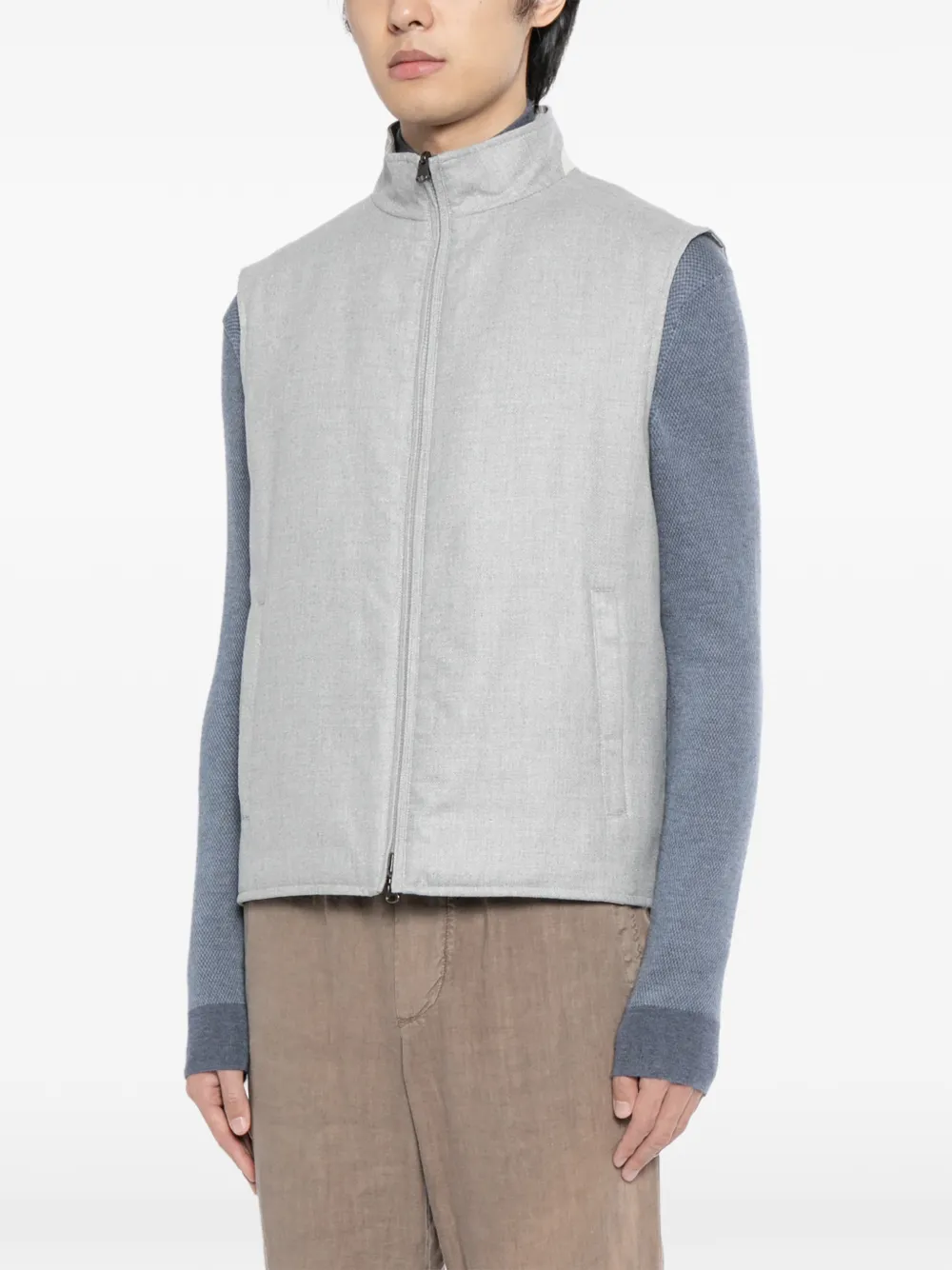 N.Peal Omkeerbaar gilet met rits Grijs