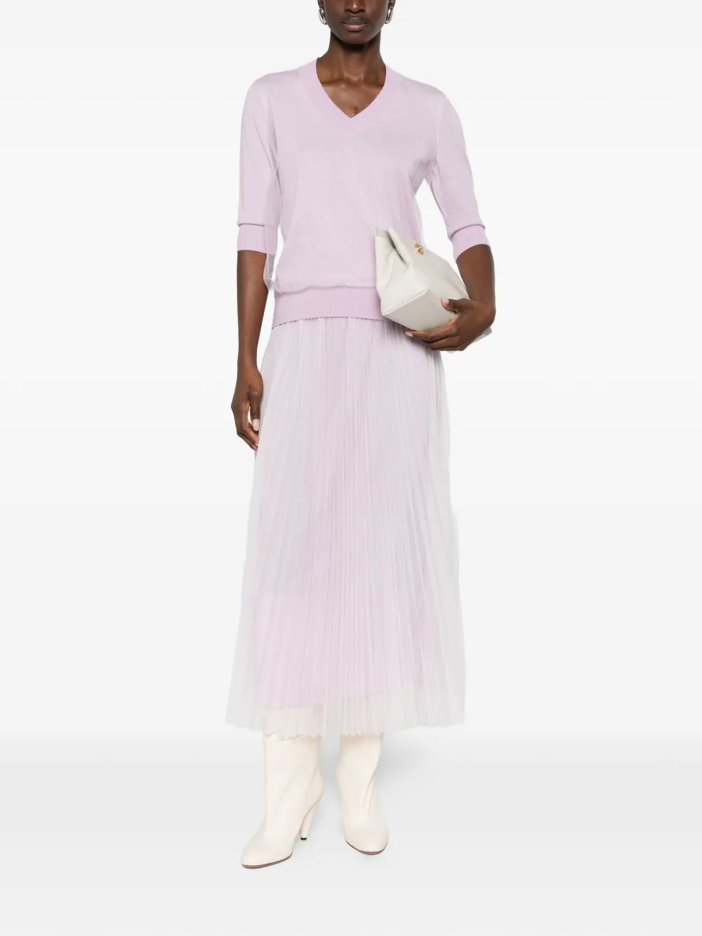 Fabiana Filippi pleated midi skirt - Roze