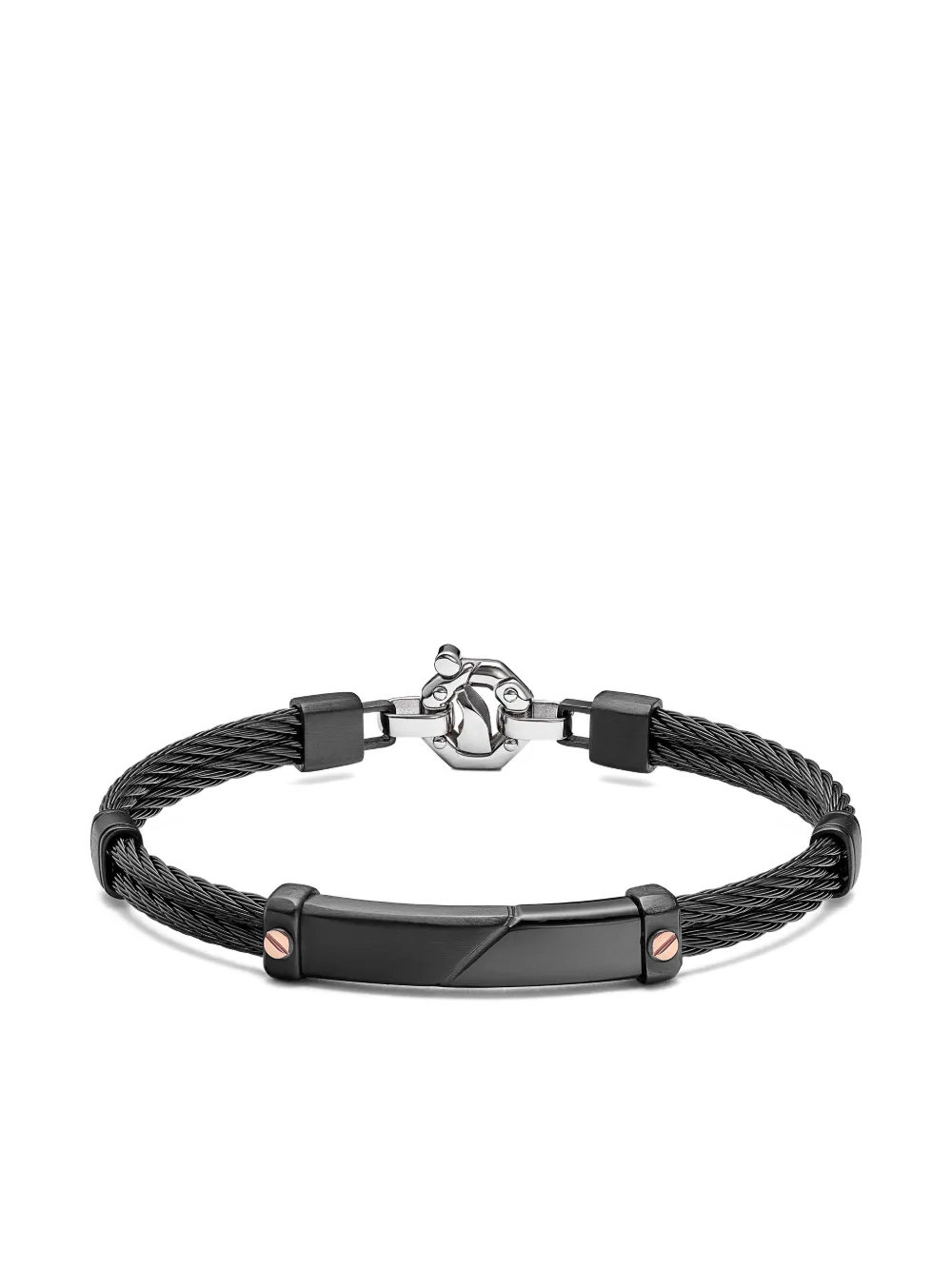 Barakà Bracciale con design a inserti - Nero