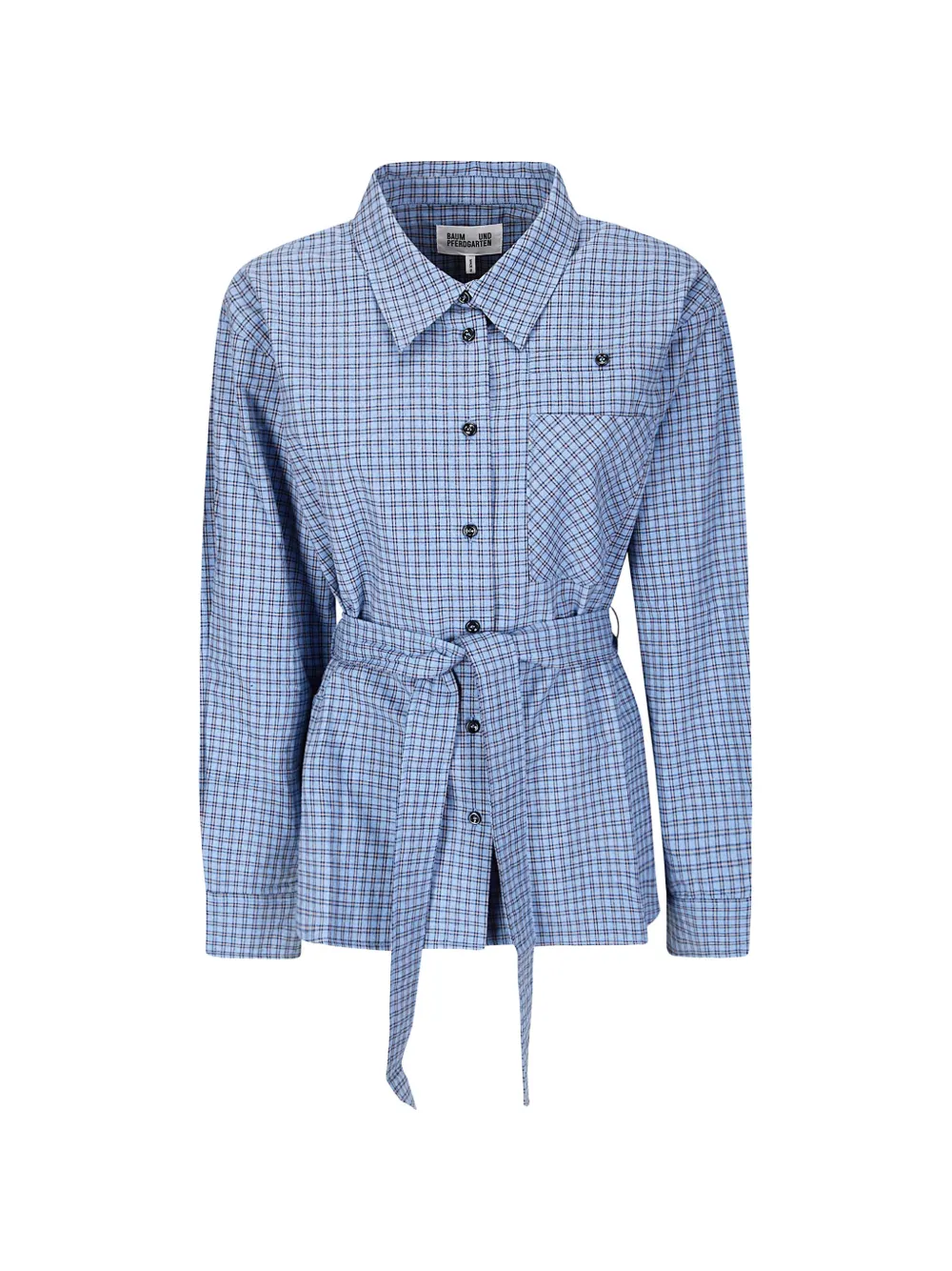 Baum Und Pferdgarten check belted shirt - Blau