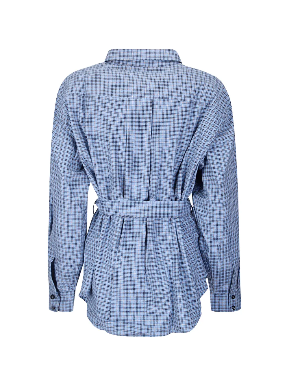 Baum Und Pferdgarten check belted shirt - Blauw