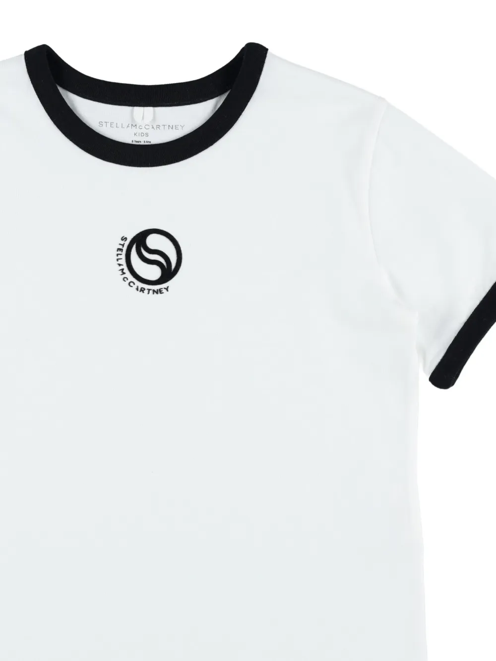 Stella McCartney Kids New Ringer T-shirt met logo Wit