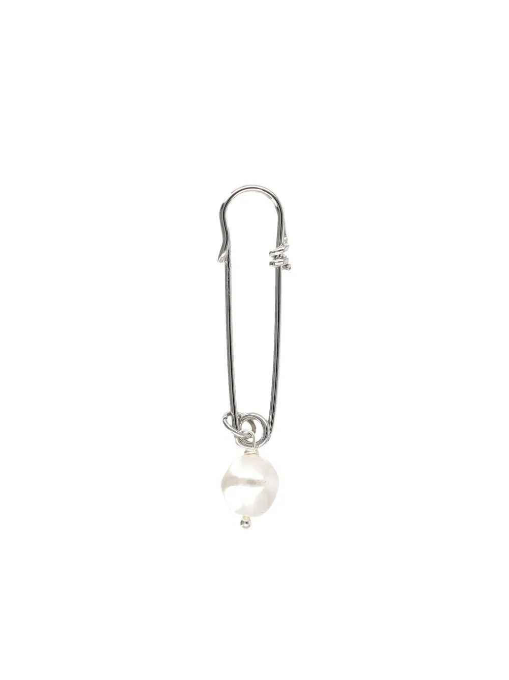 Justine Clenquet Chelsea pearl safety-pin earring - Argento