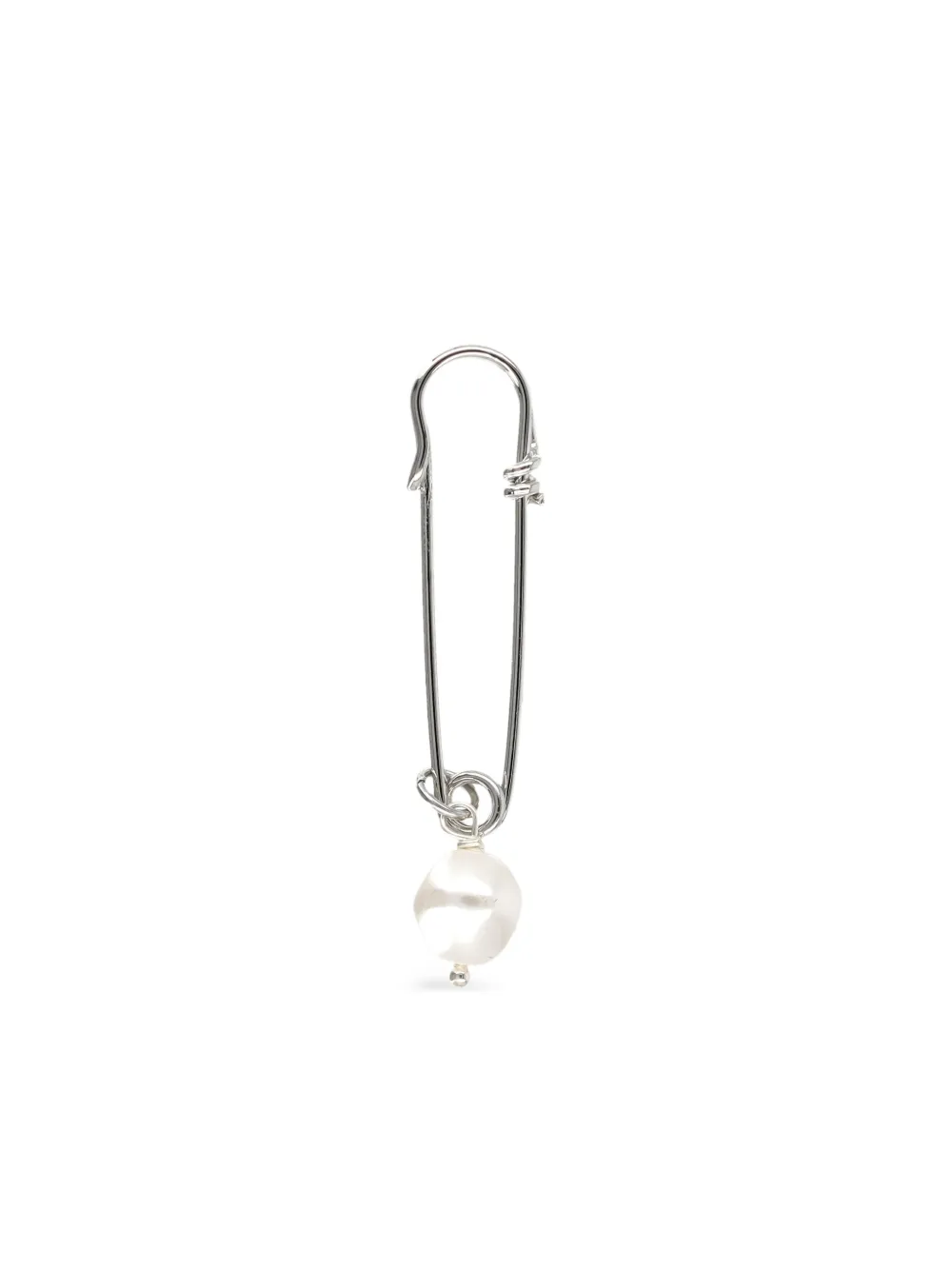 Justine Clenquet Chelsea pearl safety-pin earring - Argento