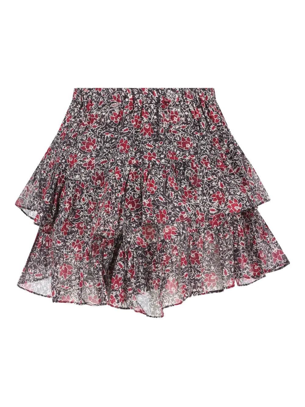 ISABEL MARANT floral-print ruffled mini skirt - Zwart