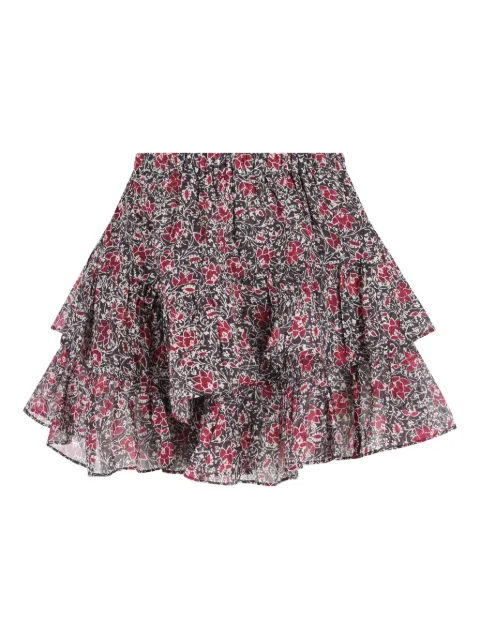 ISABEL MARANT floral-print ruffled mini skirt