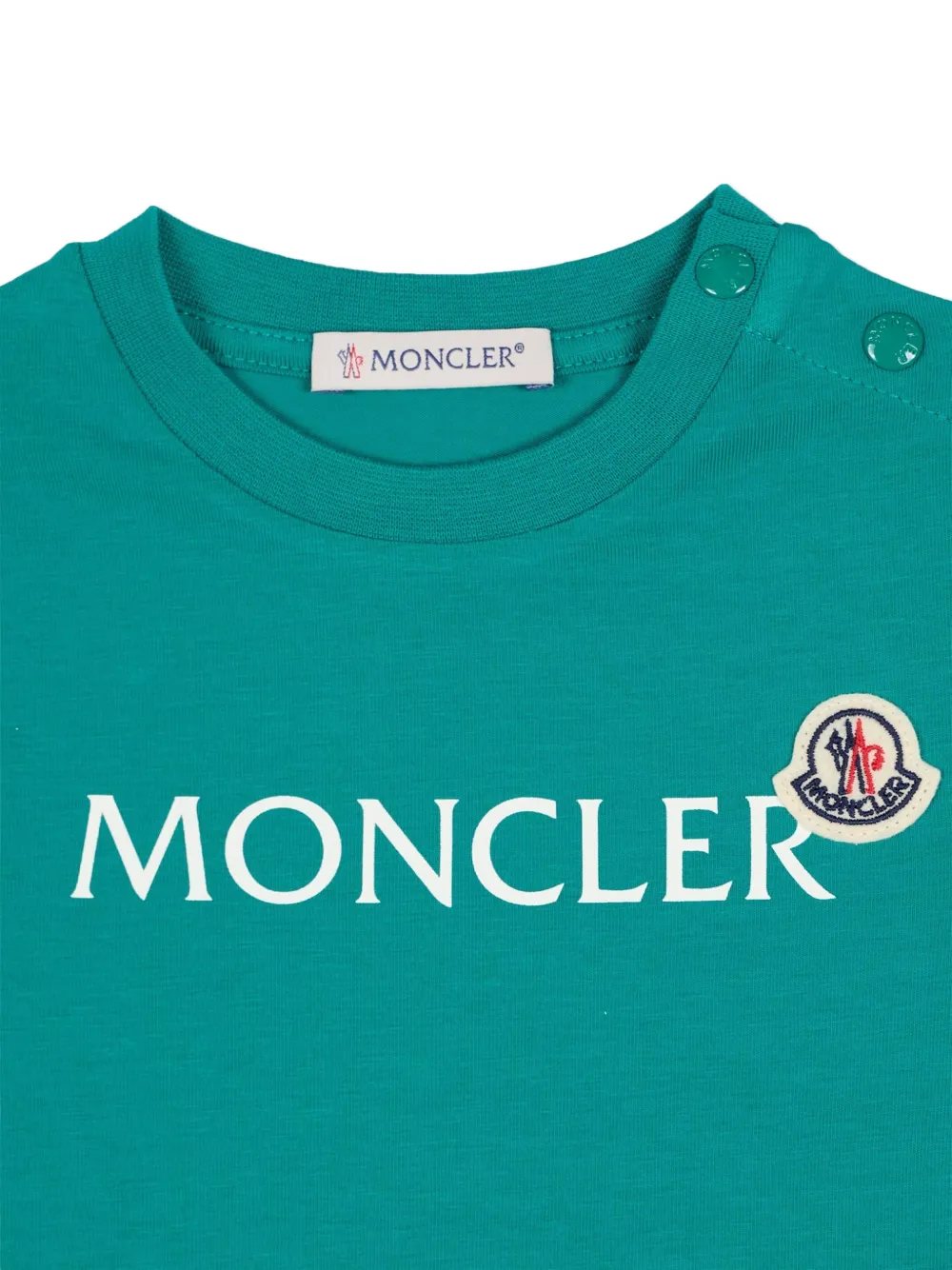 Moncler Enfant T-shirt met logoprint Groen