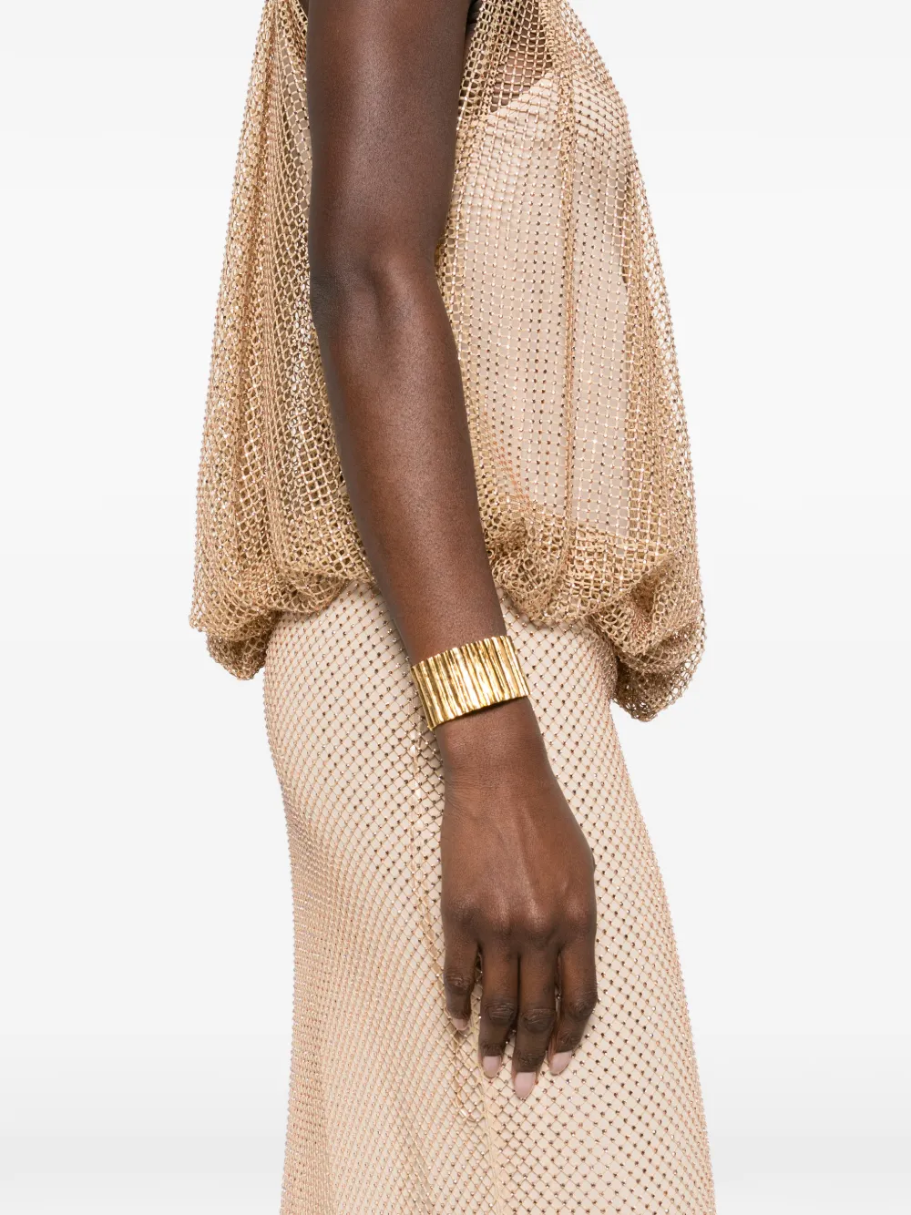 Sportmax Midi-jurk verfraaid met kristallen Beige