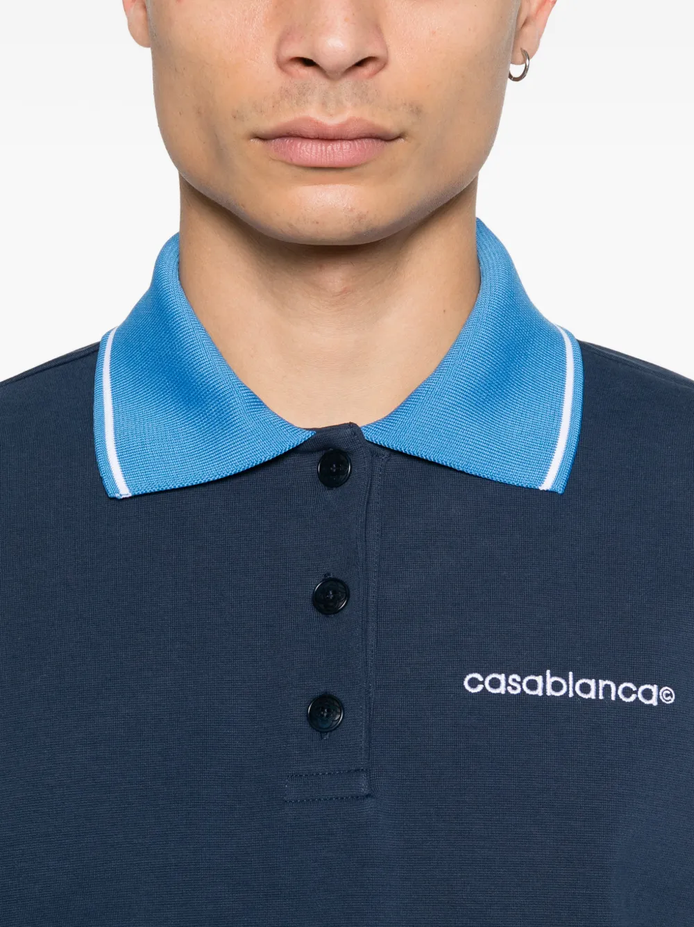 long-sleeve stripe polo shirt
