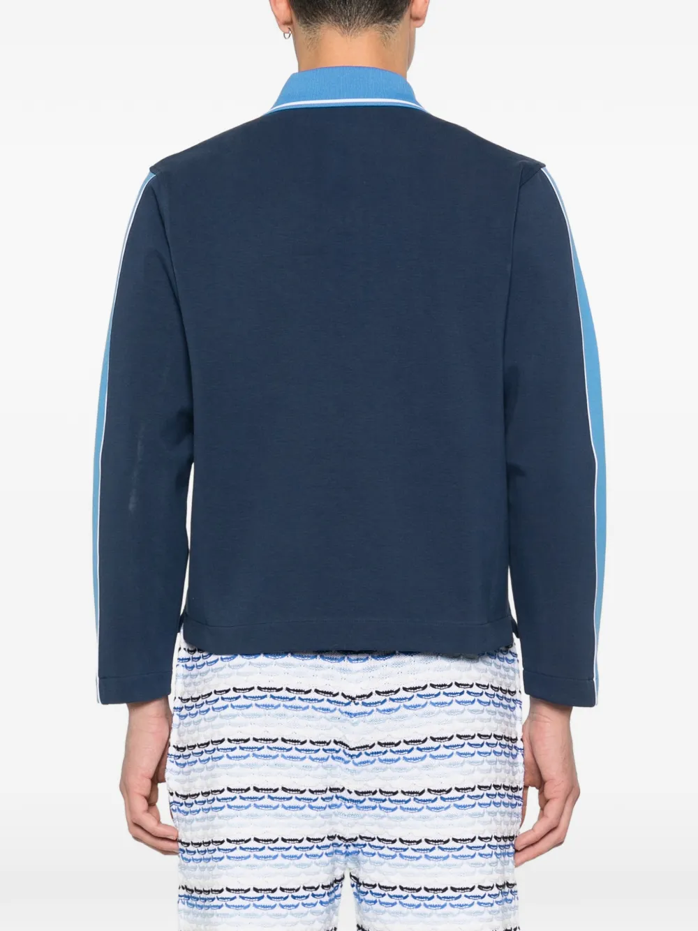 long-sleeve stripe polo shirt