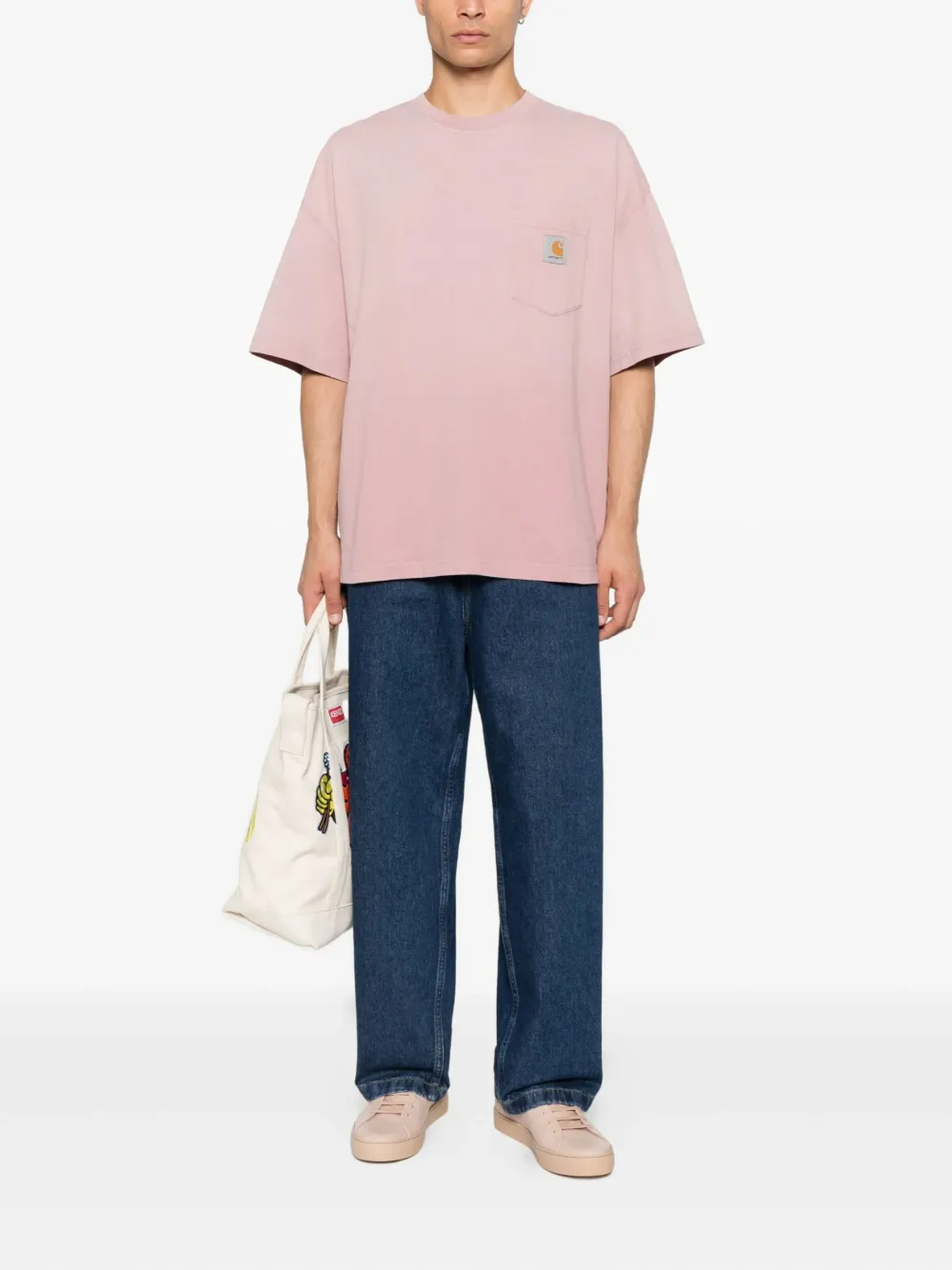 Carhartt WIP Brandon jeans met logopatch Blauw