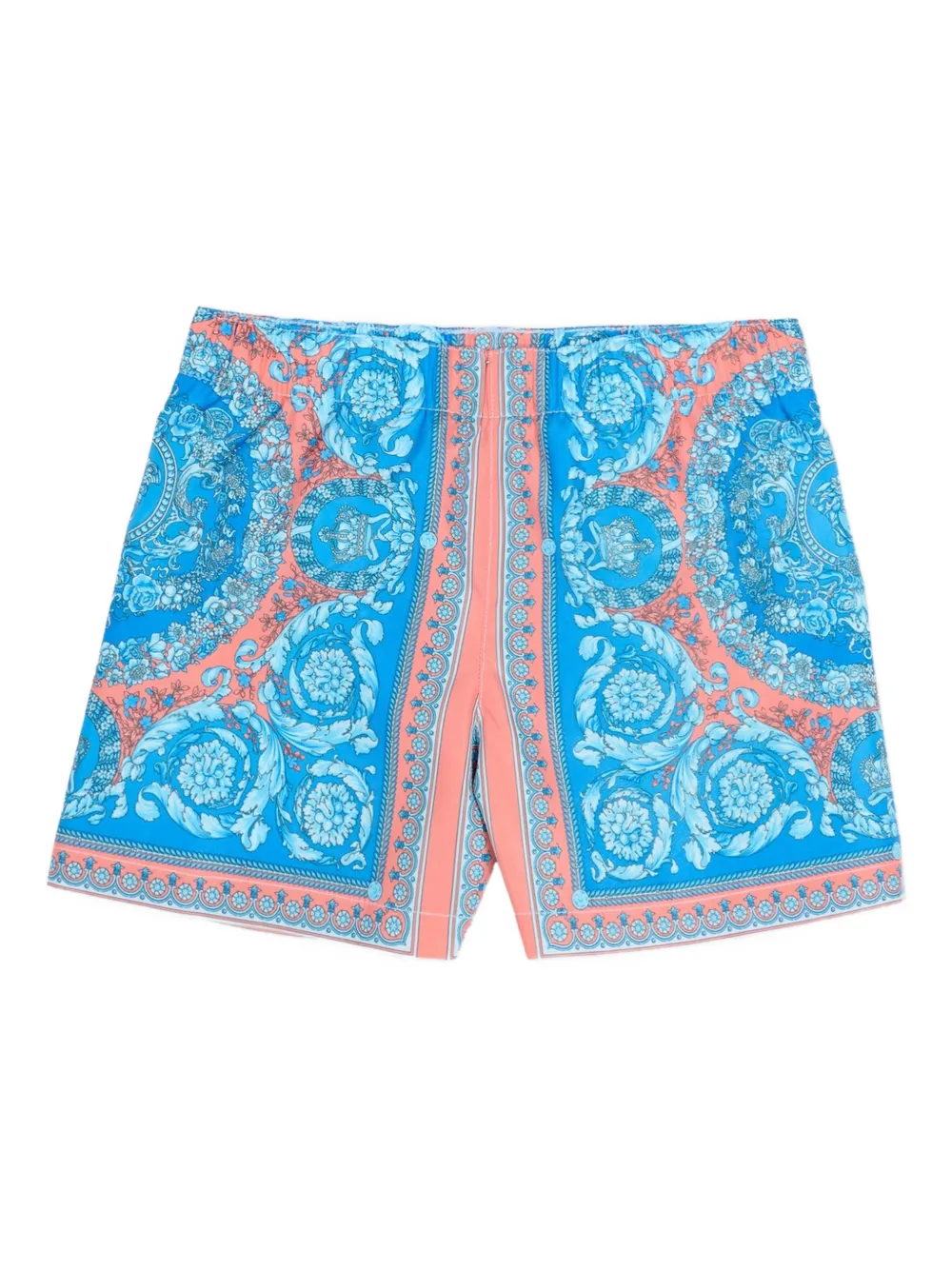 Versace Kids floral-print swim shorts - Blu