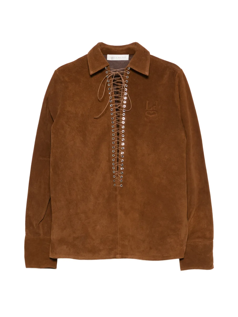 Ludovic de Saint Sernin Alan lace-up shirt - Marrone