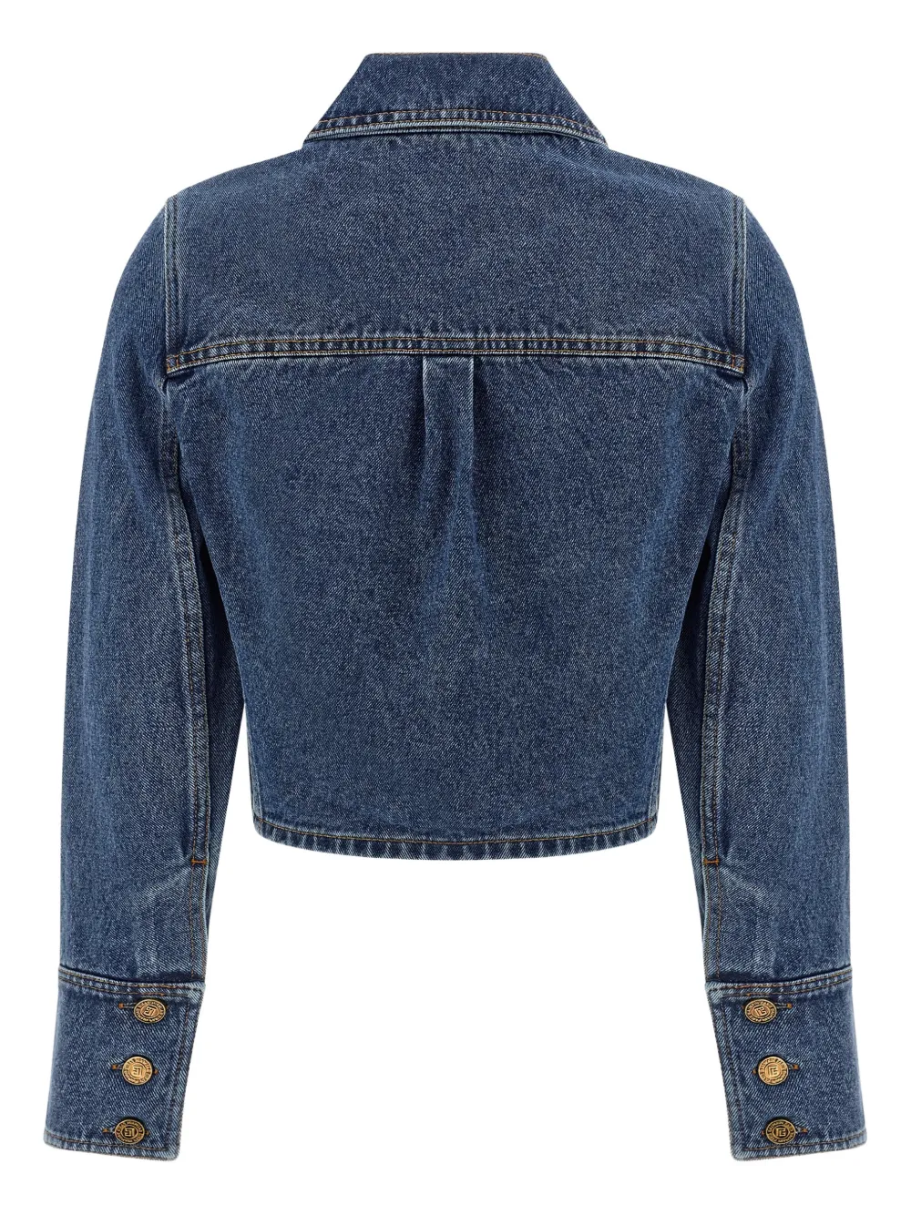 Balmain buttoned cropped denim jacket | Denim Jackets | Image 2