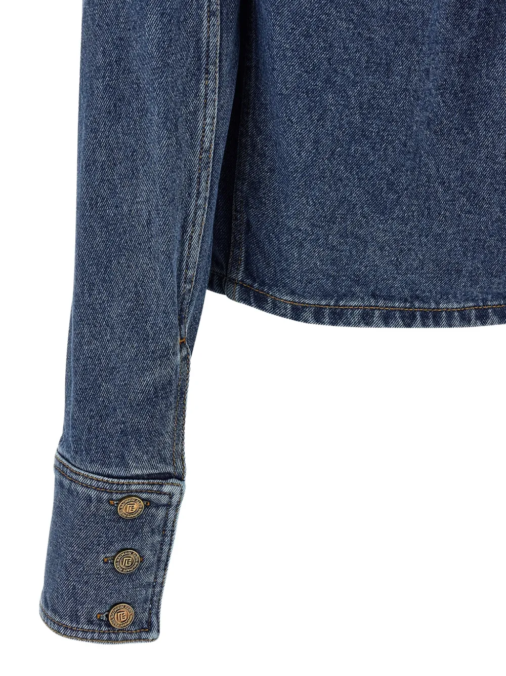 Balmain クロップド デニムジャケット | ブルー | FARFETCH JP