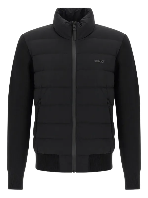 Mackage Padded Quilted Cardigan in Black